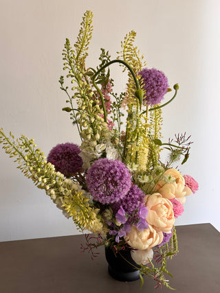 Sculptural flowers for delivery in los angeles by wildstems: peonies, alliums, eremurus