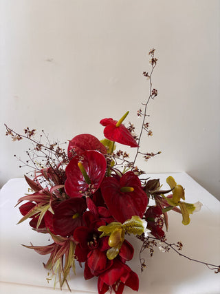 monochromatic red modern arrangement