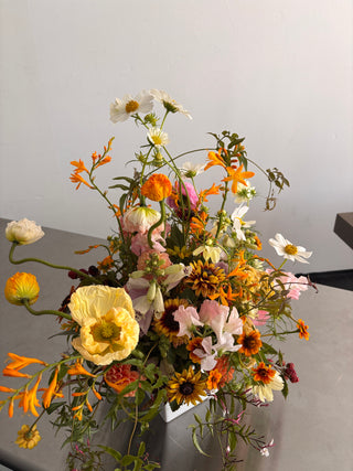 seasonal wildflowers in a vase