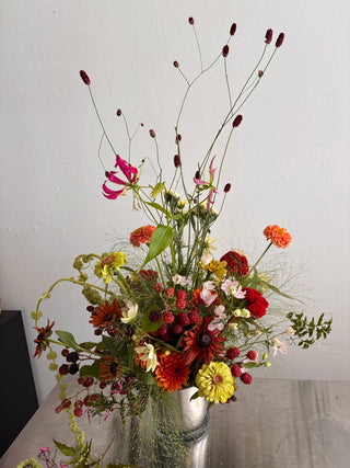 Colorful flower arrangement on a white background