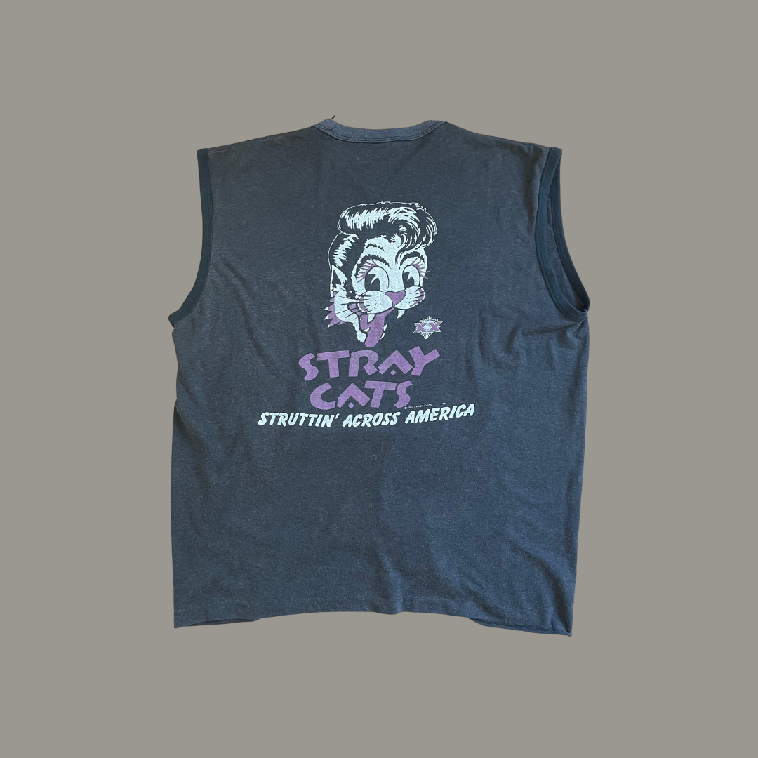 Super Rare Vintage 1983 Stray Cats Struttin' Across America Tour T-Shirt