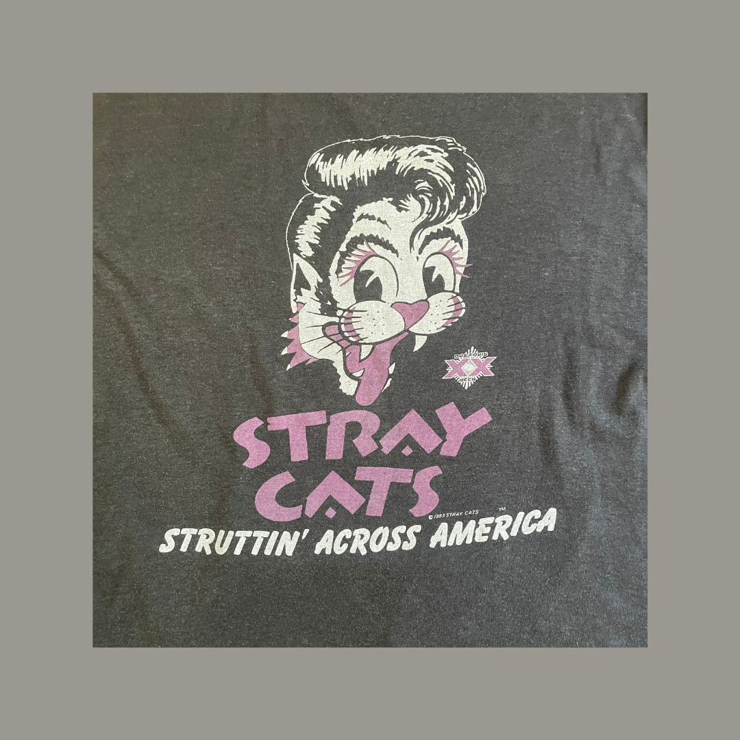 Super Rare Vintage 1983 Stray Cats Struttin' Across America Tour T-Shirt