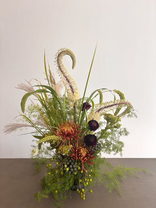 Textural greenery floral arrangement