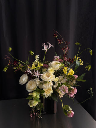 Bouquet of flowers on a black background